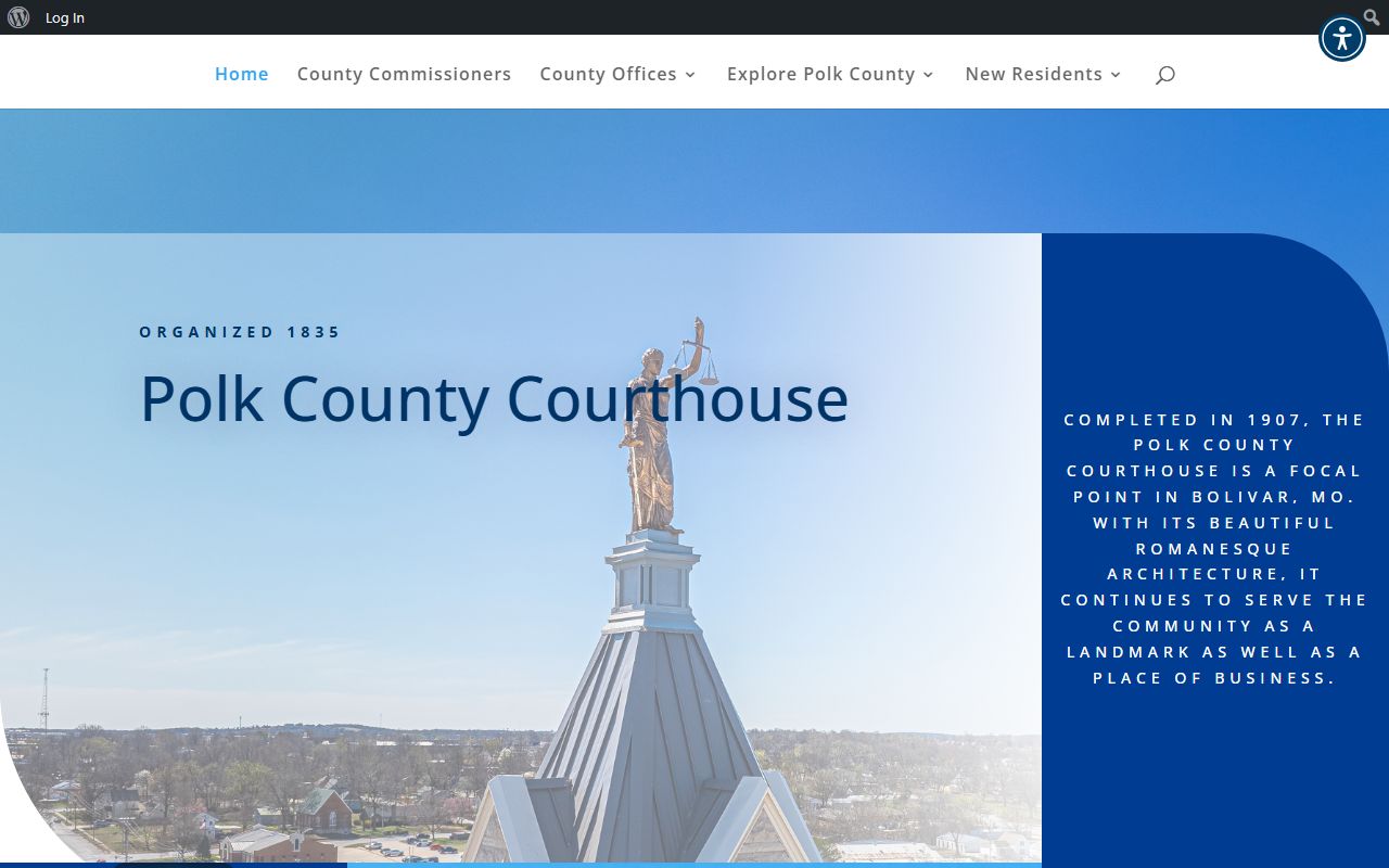 Polk County court records courthouse in Bolivar Missouri