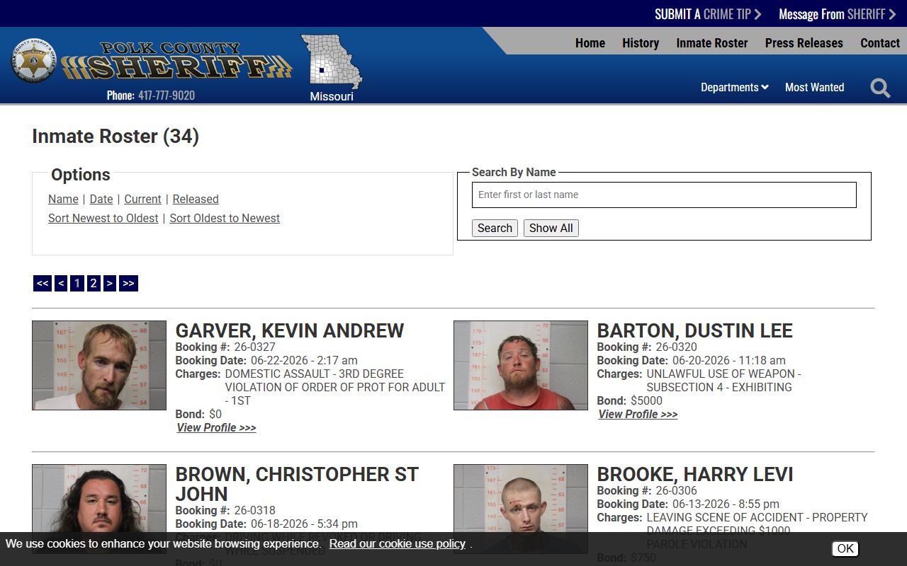 Polk County inmate search current inmate roster