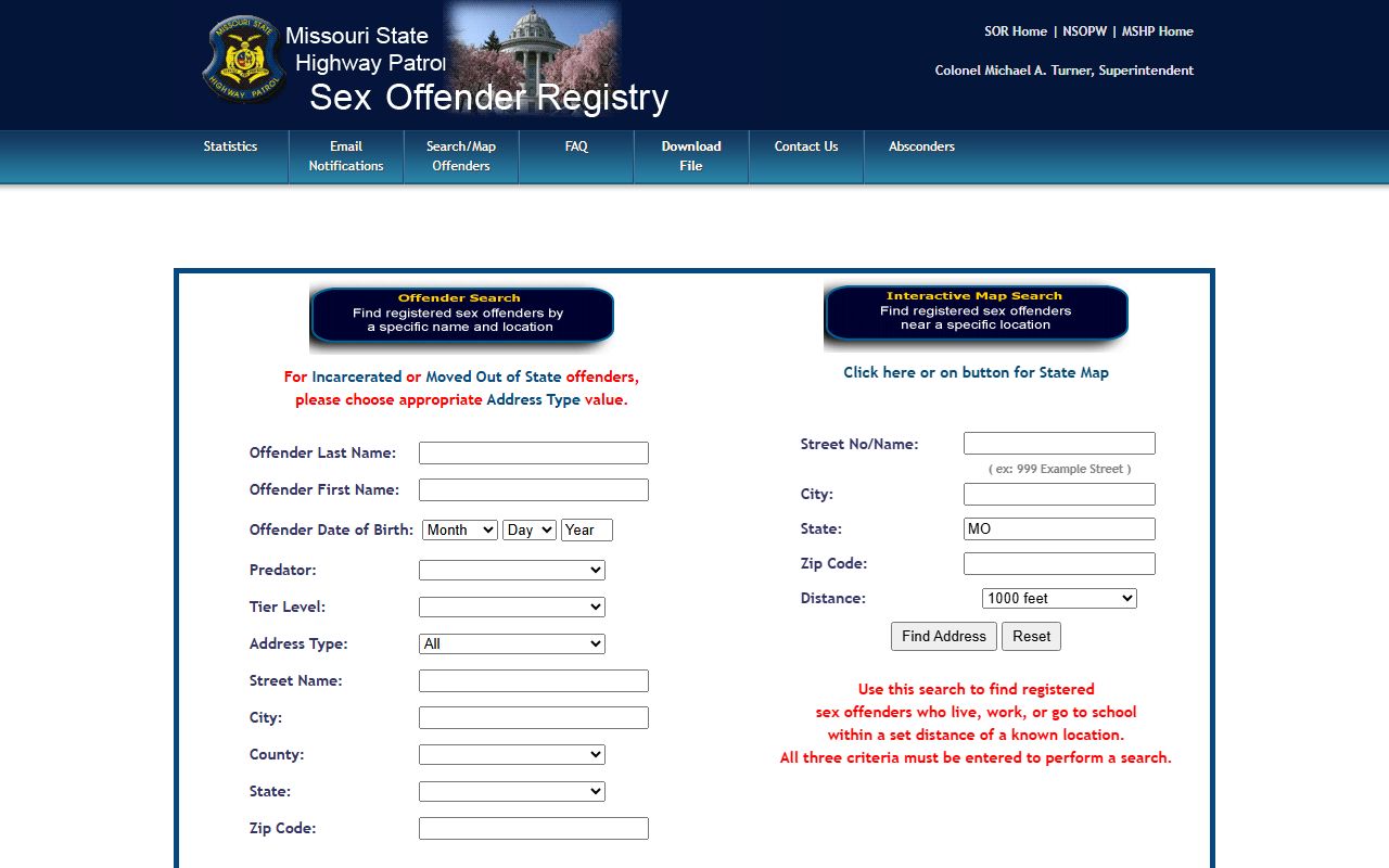 Polk County inmate records MSHP sex offender registry search