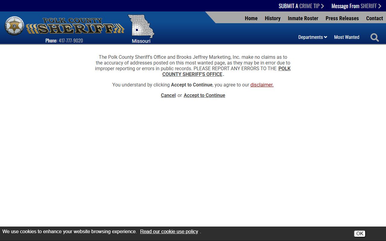 Polk County warrant records sheriff most wanted gateway